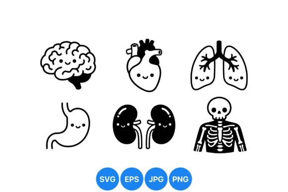 Cute Human Organs SVG Clipart