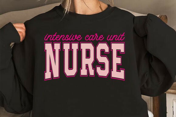 ICU Nurse Critical Care Pink Varsity PNG