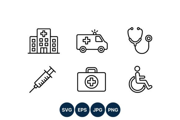 Medical Icon Set Line Art