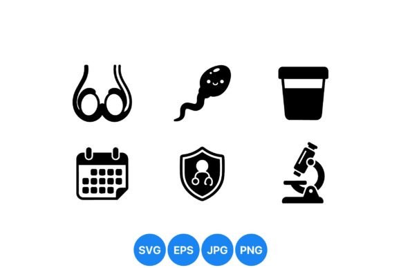 Medical Lab Icon Clipart Set