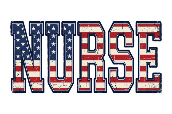 Nurse American Flag Grunge Patriotic SVG