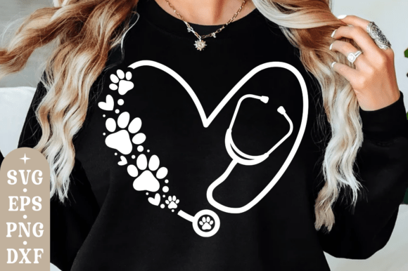 Paw Stethoscope & Nurse Heart SVG