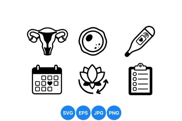 Women Health Medical Icons Set